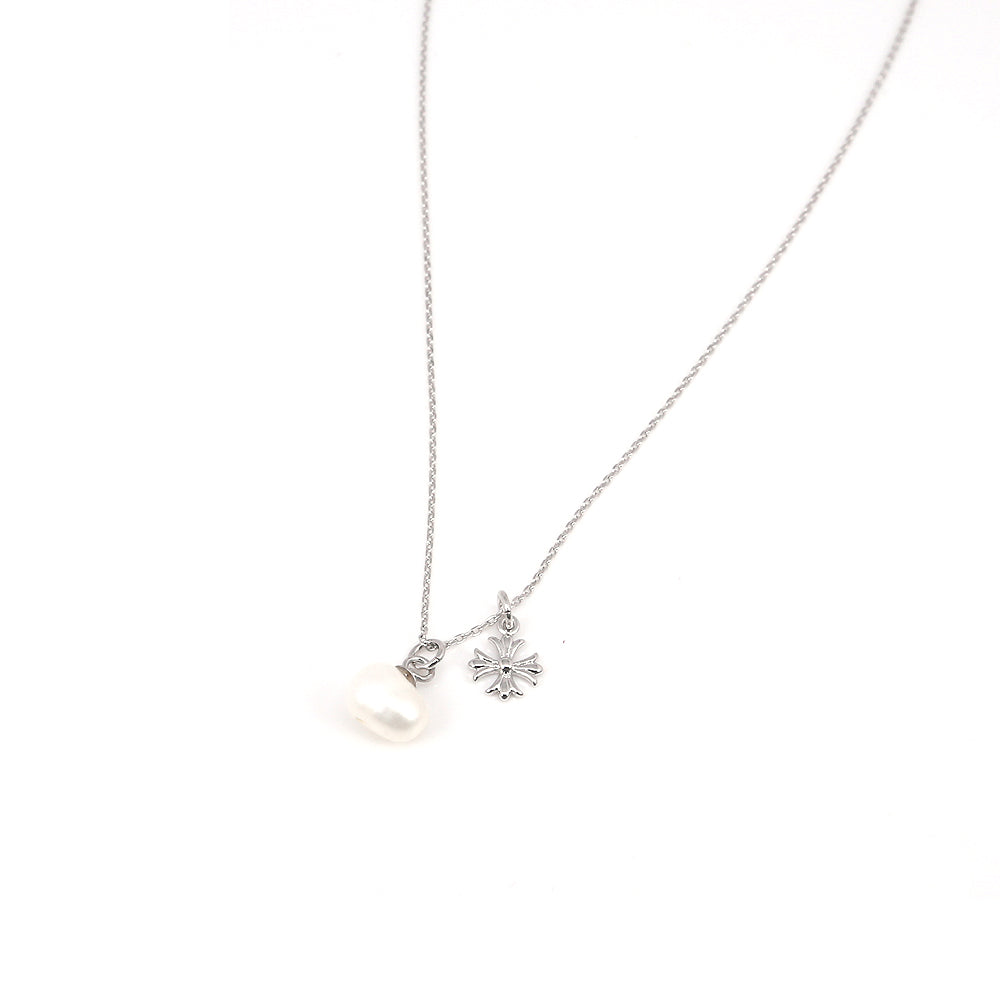 ASCELLA PEARL CROSS PENDANT NECKLACE