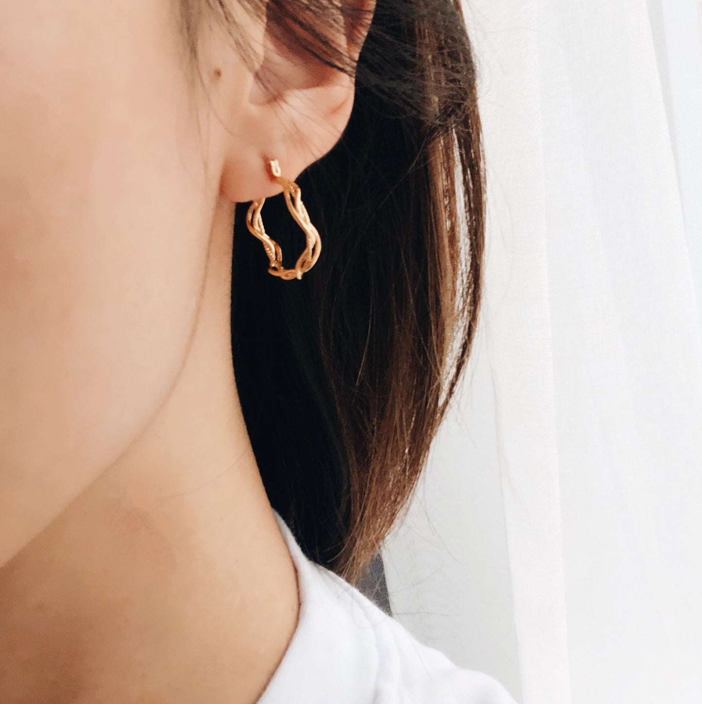 PEGASI RATTAN HOOP EARRINGS